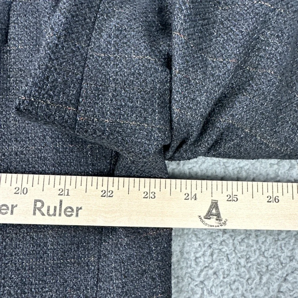 Pronto Uomo‎ Wool Silk Blazer Men 46L Windowpane Plaid 3 Button Made in Italy